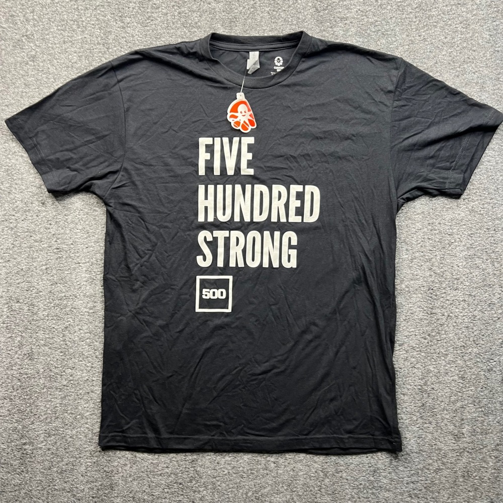Five Hundred Strong T-Shirt Mens Large Black Custom Ink Graphic Short Sleeve